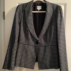 Armani Collezioni size 8 silver/gray and blue blazer Vintage NWT